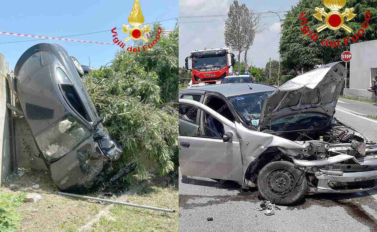 Scontro Tra Due Auto Una Finisce Nel Cortile Privato Di Una Casa